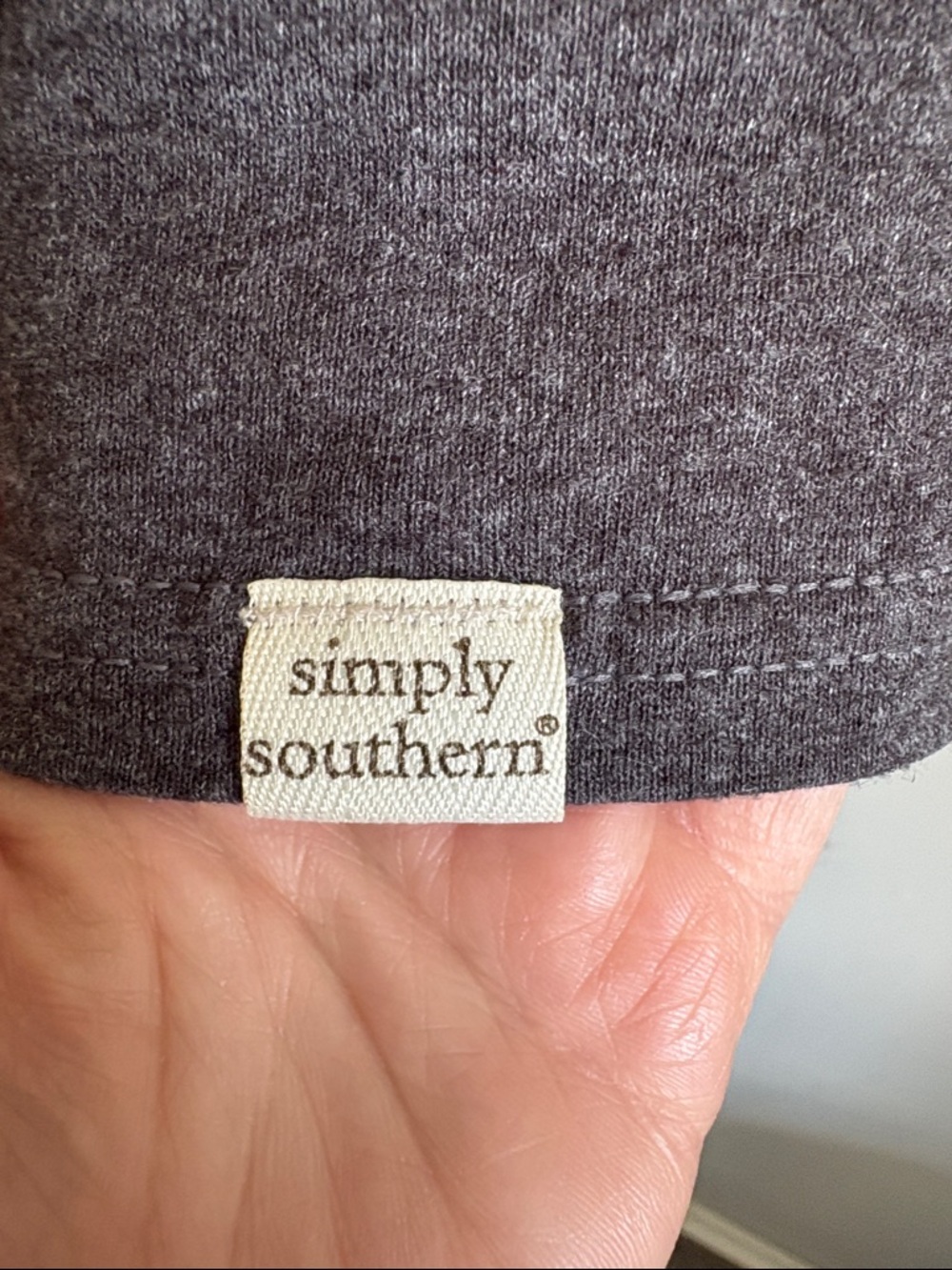 Simply Southern women’s Long Sleeve Tee — Charcoal Gray - Picture 4 of 7
